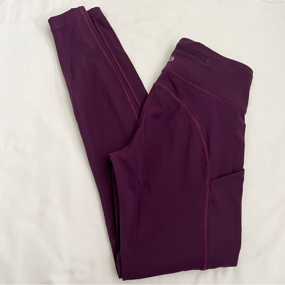 Lululemon leggings purple women’s size 4 pockets drawstring